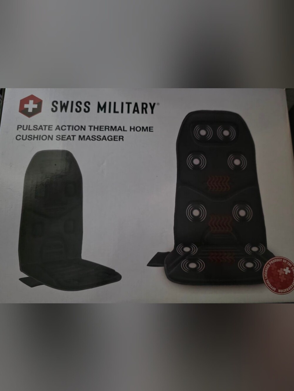 Black Thermal Seat Massager Cushion